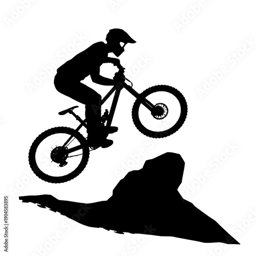 Mountain Bike Silhouette over ramp
