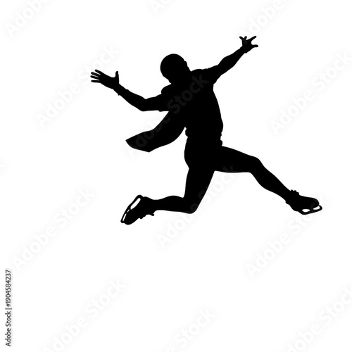 Quad Ice Skater Silhouette