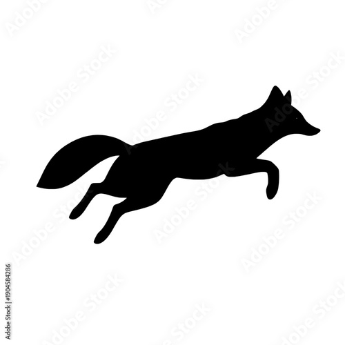 Red Fox Leaping Silhouette