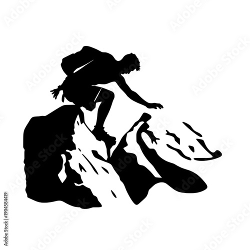 Rock Climber Silhouette Bouldering