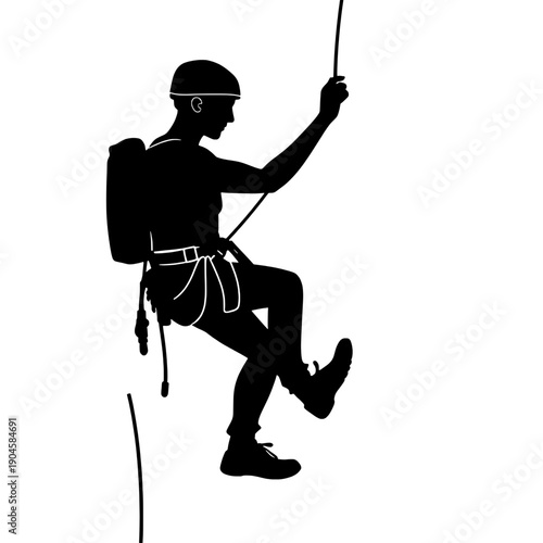 Rock Climbing Silhouette: Lead Climbing Technique,