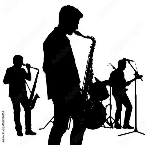 Saxophone Player Silhouette - Band Performance
