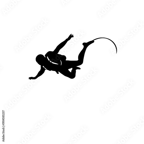 Skydiver Silhouette with Trail