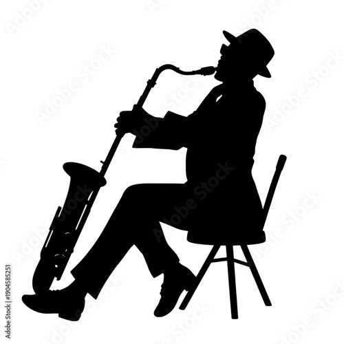 Smooth Jazz Saxophonist Silhouette
