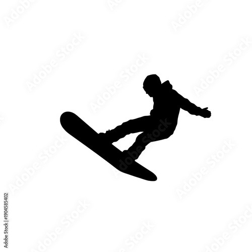 Snowboarder Dynamic Carve Silhouette