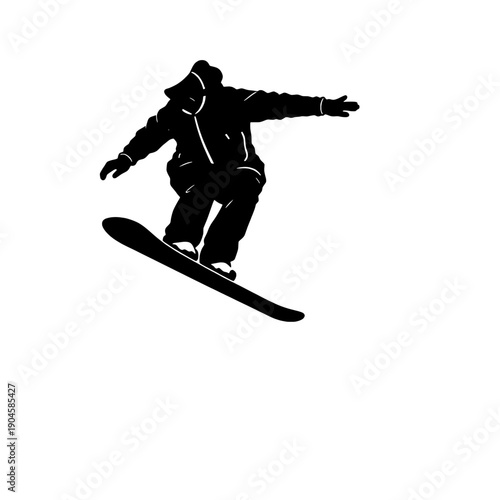 Snowboarder Edge Carving Silhouette