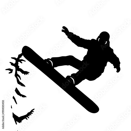 Snowboarder Indy Grab Silhouette
