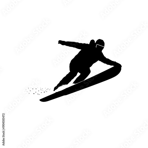 Snowboarder Silhouette Carving Line