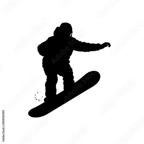 Snowboarder Silhouette Shallow Carving