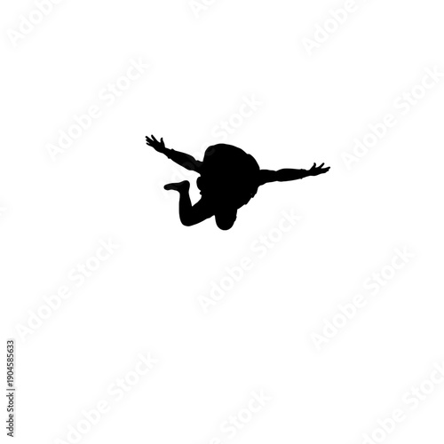 Solo Skydiver Silhouette Vector Graphic