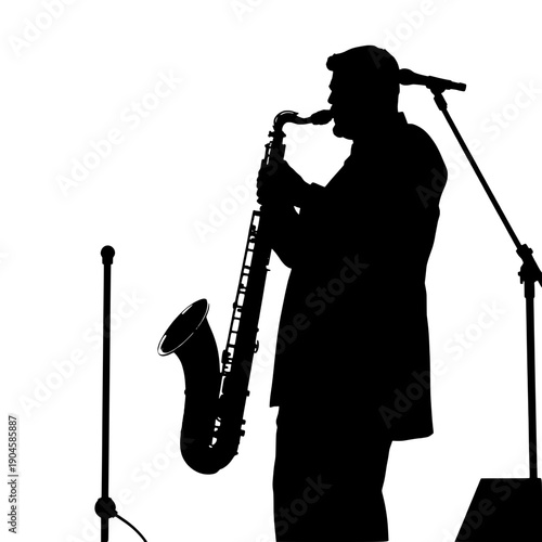 Tenor Saxophonist Silhouette in Concert