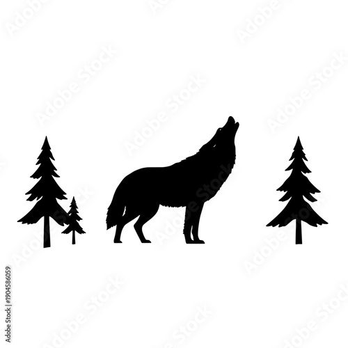 Winter Wolf Howling Graphic