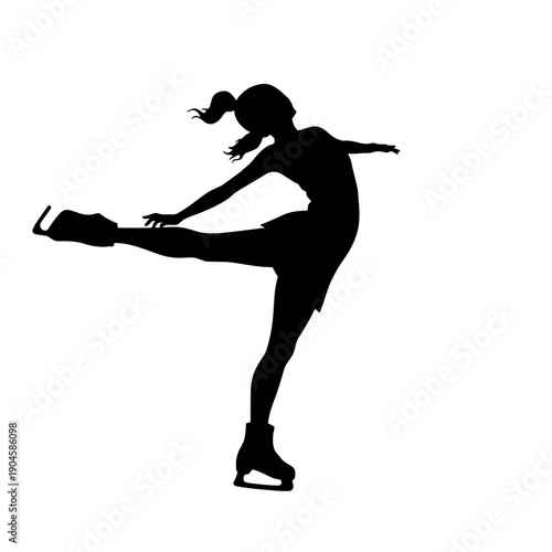 Ice Skater Silhouette Camel Spin Position