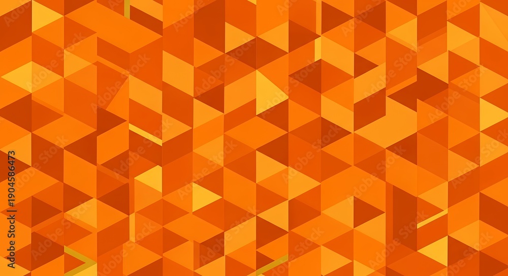Obraz premium Vibrant Orange Geometric Pattern with Triangles and Cubes