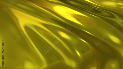 Wallpaper Mural Gold metallic fabric waving in the wind, shiny golden texture as dynamic background, 3D render 4k animation. Torontodigital.ca