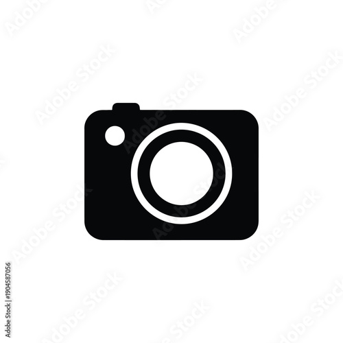 Action Camera Rounded Square Icon. Sports Camera Compact Silhouette. Simple Action Cam Vector Symbol.