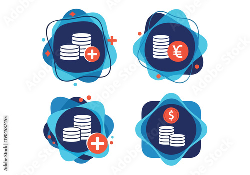 Money Icons Collection. Finance Symbols. Currency. Coins. Growth. Investment.