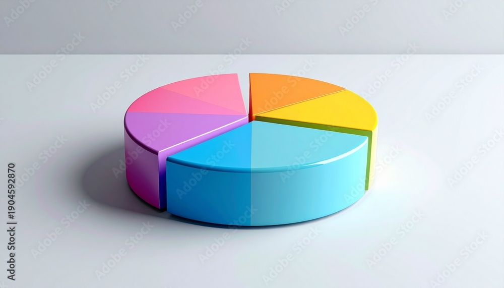 Obraz premium Colorful pie chart representing data analysis and business growth