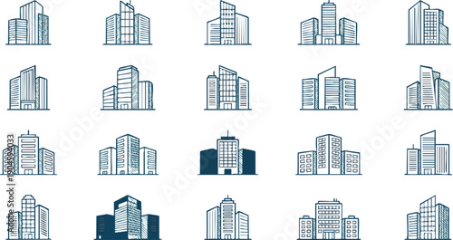 Collection of Various Building Illustrations.