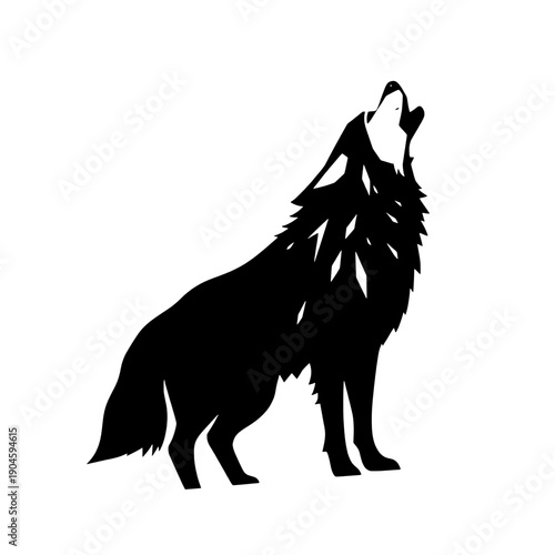 Abstract Winter Wolf Howling Image