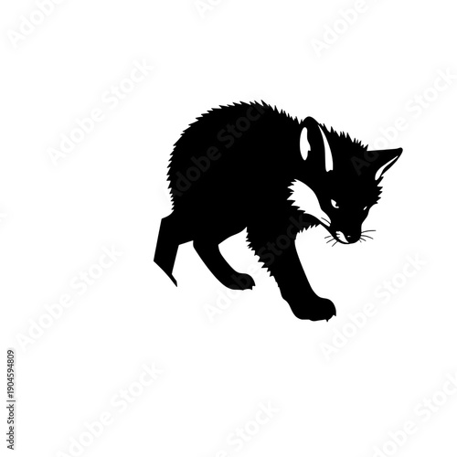 Arctic Fox Cub Silhouette