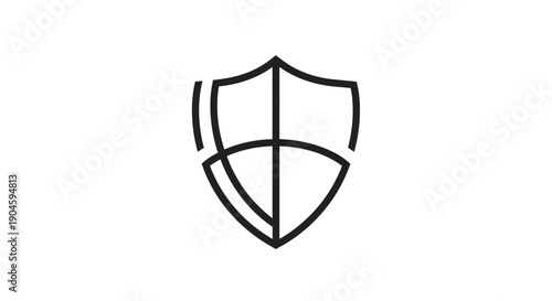 Simple Black Shield Icon Design Element.