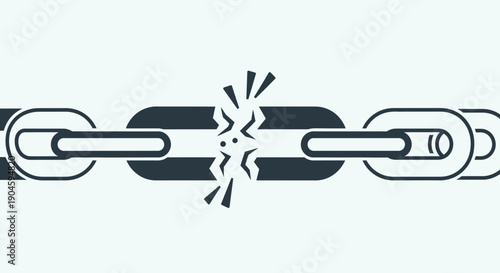 Broken Metal Chain Link Illustration.