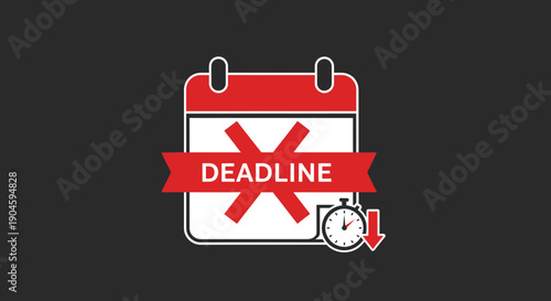 Deadline approaching concept with calendar and timer