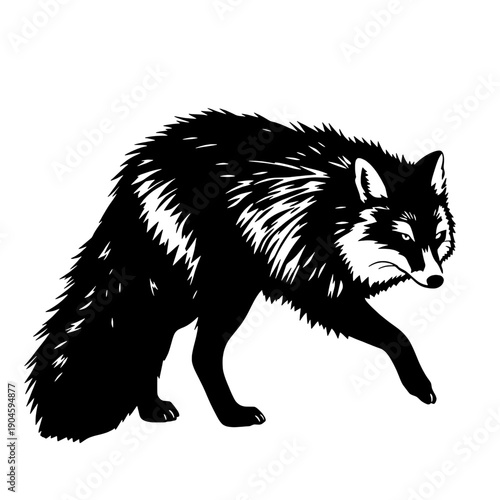 Arctic Fox Tail Silhouette