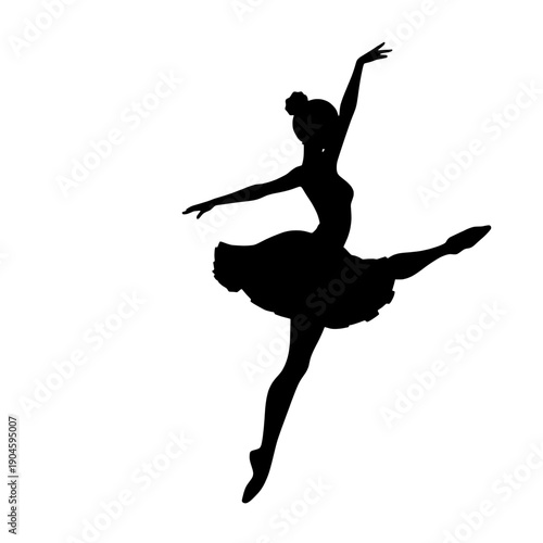 Ballerina Arabesque Silhouette - Graceful Dance