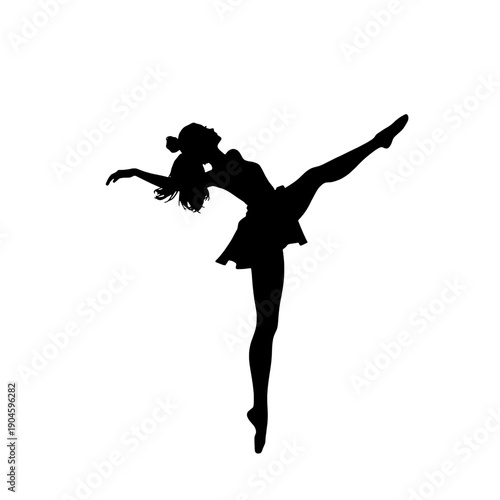 Dynamic Ballet Dancer Arabesque Silhouette