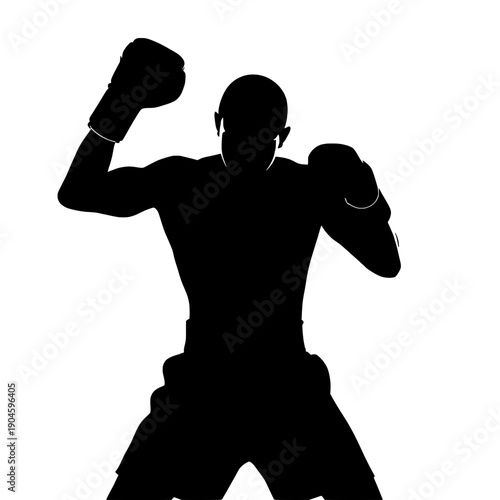 Dynamic Uppercut Silhouette Boxer