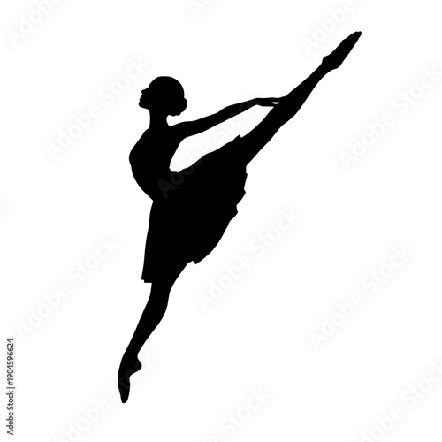 Elegant Ballet Arabesque Silhouette Vector