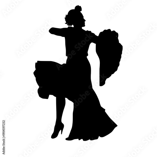 Flamenco Dancer Silhouette Stomping Foot