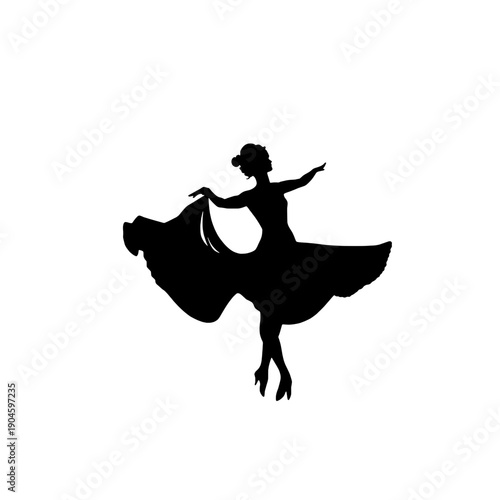 Flamenco Dancer Silhouette - Turning Movement