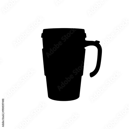 Glass Thermal Coffee Mug Silhouette