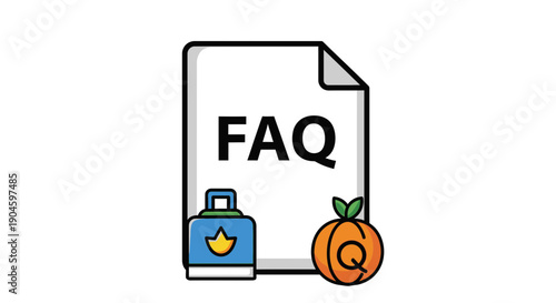 FAQ Icon with Question Mark and Information Symbol