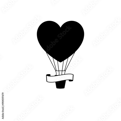 Heart Shape Balloon Travel Silhouette