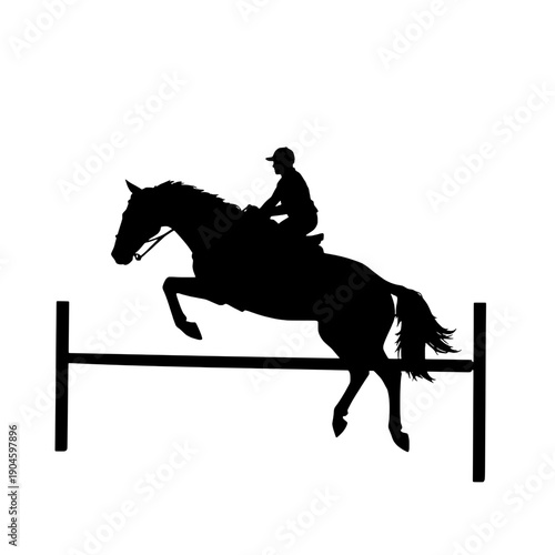 Horse and Rider Silhouette: Precision Jump