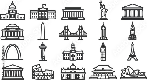 Collection of Famous Landmarks and Monuments.