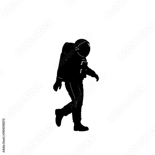 Abstract Astronaut Moonwalking Silhouette