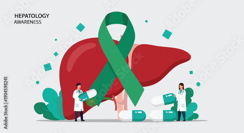 Hepatology Awareness. Liver Health. Medical Illustration. Vector Graphic. Healthcare Concept.