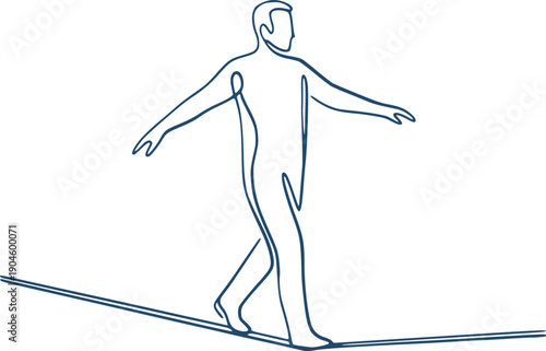 Design of man walking in rope