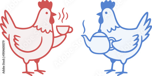 Chicken in break time moment