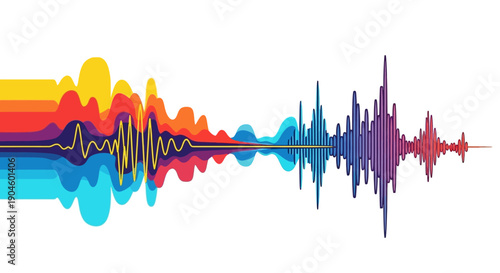 Colorful Sound Waveform Equalizer Audio Visualization.