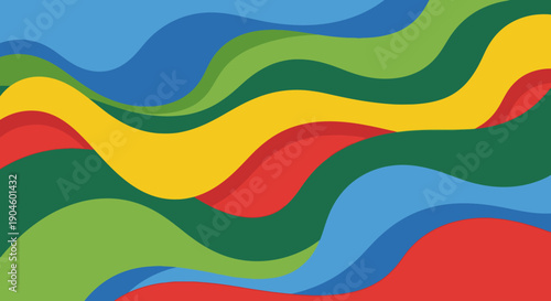 Colorful Wavy Lines Pattern Design Element.