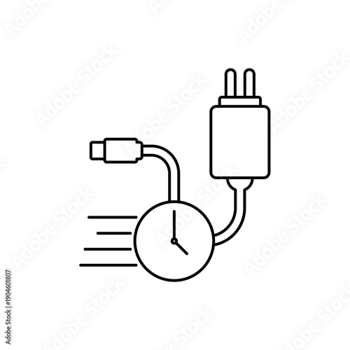 Fast charge icon, isolated on white background.