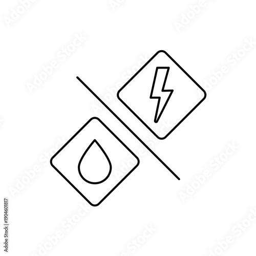 Hybrid icon, isolated on white background.