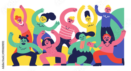 Group of People Dancing Together Freely.