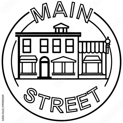 Main Street line art vector